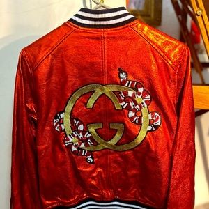 Custom made jacket not made by gucci leather is made by blanknyc